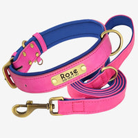 Custom Leather Dog Collar & Leash Set