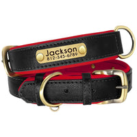 Customized PU Leather Nameplate Dog Collar